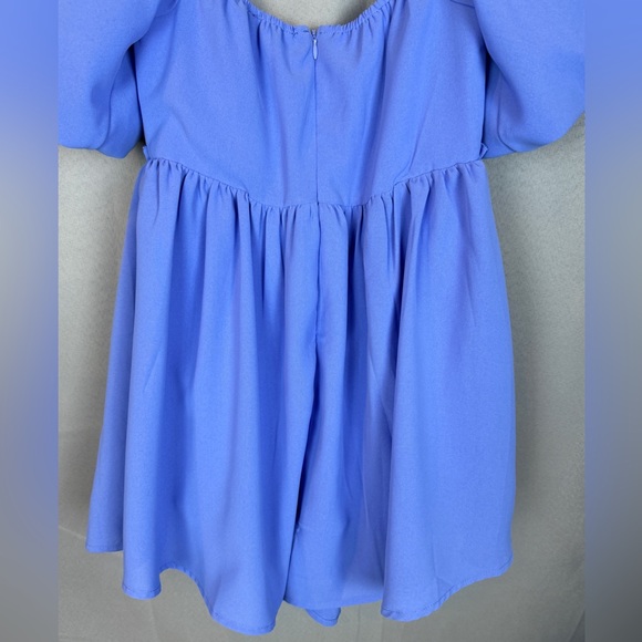 Blue Blush Blue Off the Shoulder Sacred Lotus Romper- Sz Medium - Picture 6 of 10